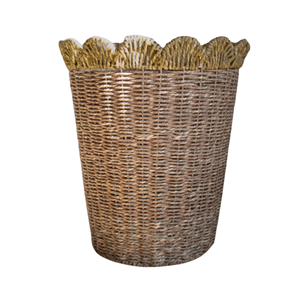 Cesta de mimbre natural tejida a mano con borde festoneado para árboles y flores, cesta decorativa de mimbre para el hogar, procedente de Vietnam. - Product Image 3