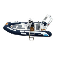 Hedia CE petit bateau de pêche en aluminium à grande vitesse, 13 pieds, orca hypalon, coque en v profond, bateau 390 avec grand pont solaire