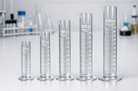 Cilindro de Medición de Vidrio Borosilicato MAYALAB con Base Transparente, 10ml/250ml |   Cilindro Graduado de Laboratorio para Química