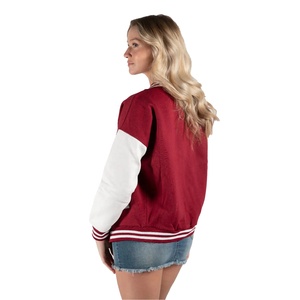 Chaqueta Universitaria Acolchada Personalizada para Mujer, Chaqueta de Béisbol Universitaria de Moda con Decoración Bordada, Proceso de Tejido - Product Image 6