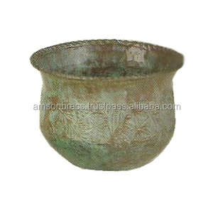 Pot de fleur et jardinière décoration intérieure pot de fleurs en métal forme ronde jardinière en métal patine en relief finie - Product Image 6