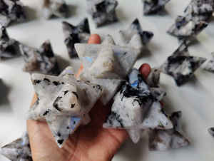 Piedra lunar arcoíris natural al por mayor Merkaba estrella piedra tallada cristal para Feng Shui manifestación Reiki energía curativa Feng Shui - Product Image 2