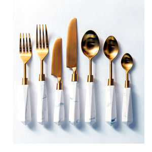 Wholesale Restaurant Stainless Steel Flatware Set <b>Resin</b> With Handle <b>for</b> Wedding Birthday Party <b>Table</b> <b>Top</b> Dinner Use Best Price - Product Image 6