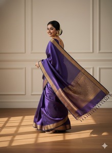 Sari en soie Tussar pur multicolore de qualité supérieure pour femmes avec des éléments décoratifs et une apparence raffinée et élégante en provenance d'Inde - Product Image 6
