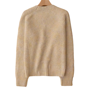 Pull en maille douce coréenne pour femme, col rond, manches longues, coupe ample, chaud, décontracté, léger, en laine duveteuse, hiver, ODM - Product Image 2