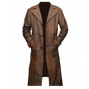 High Quality <b>Men's</b> Leather <b>Long</b> <b>Coat</b> Comfortable Size Latest Design Customizable Logo <b>Coat</b> Wholesale Jacket Blazer Trench - Product Image 4