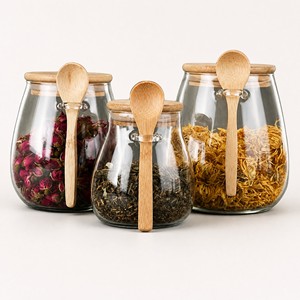 <span class=keywords><strong>Barattoli</strong></span> <span class=keywords><strong>in</strong></span> <span class=keywords><strong>Vetro</strong></span> Borosilicato per Spezie con Coperchi <span class=keywords><strong>in</strong></span> Bambù, Contenitori Ermetici a Bocca Larga per Cucina, Ideali per Spezie e Tè - Product Image 1