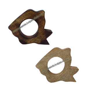 Porte-anneau de serviette en bois en forme de poisson en gros pour Noël Thanksgiving et décor de Table à manger - Product Image 1