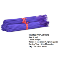 Bâtons d'encens de 8 pouces 1 KG (VIOLET) |   Approvisionnement en gros |   Tous les parfums |   Bâtons |   Agarbatti de qualité supérieure |   Plusieurs parfums