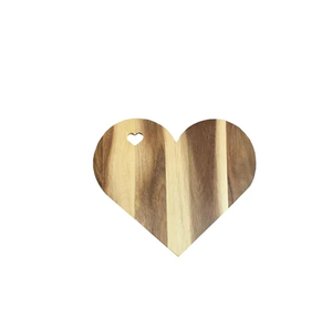 Planche à découper en bois d'acacia en forme de coeur Planche à découper Plateau de service à fromage Planche à pain en bois pour ustensiles de cuisine - Product Image 1
