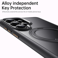Funda con Soporte Magnético Giratorio 360° para Samsung Galaxy S26 S25 S24 Ultra, Carcasa Mate Antigolpes con Botones Metálicos y Agarre Antideslizante