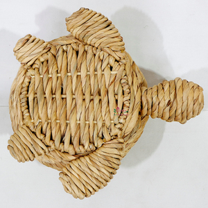 Panier de rangement naturel en forme d'animal jacinthe d'eau tortue avec doublure en plastique Organisateur écologique peu encombrant pour la décoration - Product Image 6