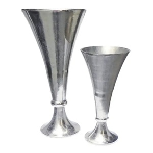 Fleur américaine antique décorative de luxe moderne en aluminium nickelé et plaqué or, finition brillante, pour la maison et les mariages, en promotion - Product Image 1