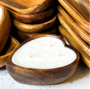 เชิงเทียนไม้ขนาดใหญ่ทำด้วยมือที่ใส่ขี้ผึ้งกลิ่นหอมแบบชนบทสำหรับงานแต่งงานและตกแต่งบ้านแกนกลางธรรมชาติผู้จำหน่ายจากอินเดีย - Product Image 4