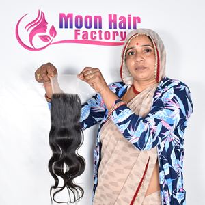 Nouvelle Extension de trame de cheveux soyeux indiens vierges de la meilleure qualité Vague de corps dessinée unique avec des Styles de vague profonde de vague d'eau brillante à vendre - Product Image 5