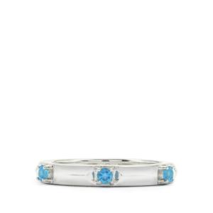 Bague en Apatite Néon 0,40 ct en Argent Sterling, Bijoux en Acier Inoxydable Plaqué Or à la Mode - Product Image 2