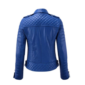 2025 señora nueva moda motocicletas abrigo de bombardero de cuero corto sólido con cremallera solapa mujeres chaqueta de cuero genuino - Product Image 4