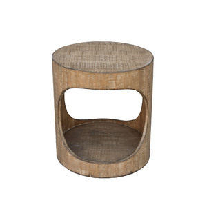 Mesa auxiliar de madera de mango redondo de tendencia, tambor de madera Natural, decoración contemporánea, muebles para el hogar al por mayor de Vietnam - Product Image 4