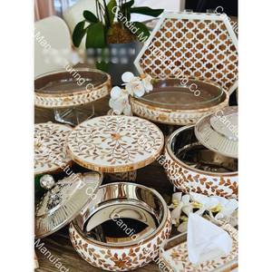 Ensemble de décor de boîte à plateau boîte à mouchoirs qualité meilleure vente Home Decor Bone Inlay TrayBowl Round Photo Frame Small Chest Drawer - Product Image 1