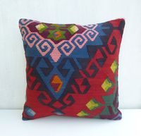 Handgefertigter Traditioneller Boho Vintage Quadratischer Gewebter Baumwoll-Kissenbezug Durry Kilim Design Maßgefertigt für Heim- und Hotelgebrauch Antistatisch