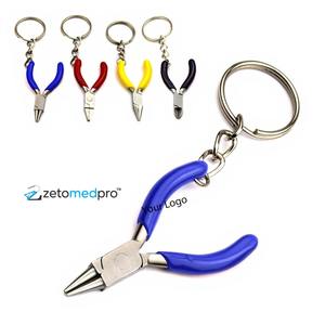 Pince à bijoux de 2,5 pouces pour la fabrication de porte-clés, ensemble d'outils miniatures, nez rond + nez de chaîne + nez plat + coupe-latéral - Product Image 3