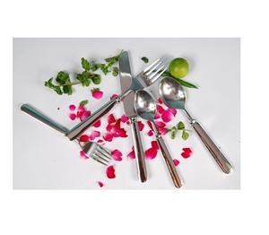 Cuillère de service en acier inoxydable avec poignée en nacre - Product Image 3