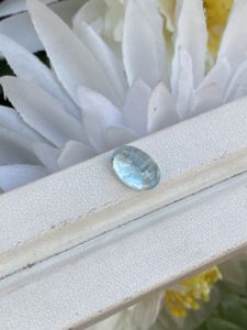 Aigue-marine pierres précieuses en vrac 3.40 carats incroyable cabochon de forme ovale de couleur supérieure naturelle avec un bon lustre pour la fabrication de bijoux - Product Image 2