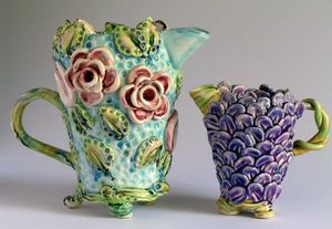 เหยือกน้ำเรซินดีไซน์คลาสสิกเหยือกน้ำเนื้อเรซินพร้อมแอปริคอทลายน้ำของขวัญคริสต์มาสแฮนด์เมด - Product Image 3