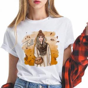 Vêtements pour femmes, t-shirt décontracté en Spandex, en mousseline de soie pour femmes, simple, personnalisé, intelligent - Product Image 2