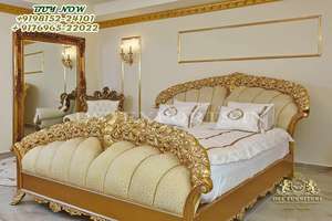 Conjunto de muebles de dormitorio para el hogar de estilo barroco, muebles de dormitorio de estilo victoriano de lujo, muebles de dormitorio doble tallados a mano al por mayor - Product Image 3