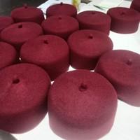 Chapeau Kufi en laine bordeaux, feutre doux, Taqiyah, couvre-chef traditionnel musulman pour la prière, pour le Ramadan, l'Aïd, les visites à la mosquée et le port quotidien