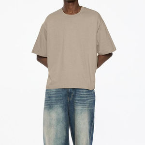 T-shirt en coton de grande taille pour hommes Streetwear personnalisable avec petit cou épaules tombantes T-shirt personnalisé de grande taille pour hommes - Product Image 5