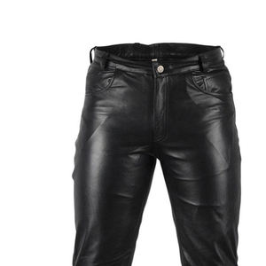 Pantalon en cuir de haute qualité pour hommes avec logo personnalisé Offre Spéciale motif droit Style décontracté conçu avec du cuir de haute qualité - Product Image 6