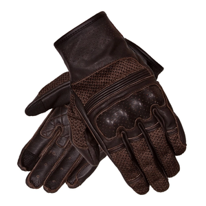 Men's Brown Genuine Leather Air Vent Gloves Mesh Printed Auto Racing Wear for Winter Custom Team for Motorbike Motorcycle Racing - Product Image 1