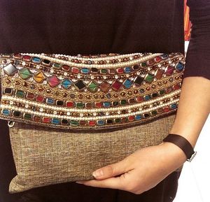 UTILISATEUR BRODERIE UNIQUE SACS MEILLEUR Style Bohème Broderie Travail Main Embrayage Sacs À Main Sacs Fantaisie Conception Doublure En Gros - Product Image 2