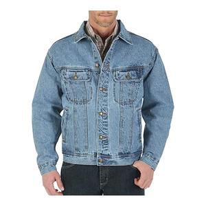 Veste en jean unisexe OEM 2024, veste décontractée d'hiver, boutonnée, col montant, broderie, veste matelassée surdimensionnée - Product Image 2