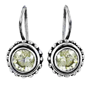 Boucles d'oreilles clous vintage pour femme Art Palace avec pierre naturelle sertie clos, bijoux tendance en alliage d'argent antique, cadeau - Product Image 1