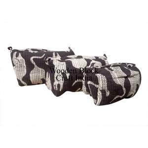 Sacs et étuis cosmétiques de haute qualité et abordables, imprimés, trousse de toilette, ensemble de trousses de toilette, organisateurs de cosmétiques matelassés faits à la main, sac de rangement - Product Image 3