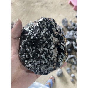 Premiume Rough Snowflake <b>Obsidian</b> Gemstone with Natural Grade Snowflake <b>Obsidian</b> Stone For Multi Purpose Uses - Product Image 1
