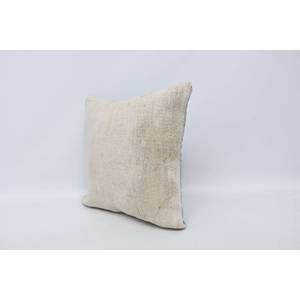 Beige 18x18 Inch Ikat Wool Patchwork <b>Pillow</b> Rustic Design Woven Technique Portable Vintage <b>Square</b> Rectangle Shape for Home Use - Product Image 4