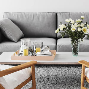 Bandeja de servicio de madera maciza segura para alimentos de calidad superior con asas de metal, plato de decoración otomana, bandeja de tocador de baño para todas las ocasiones - Product Image 6