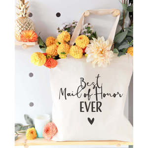 กระเป๋าผ้าแคนวาสสำหรับงานแต่งงาน "เพื่อนเจ้าสาวที่ดีที่สุด" - Product Image 3