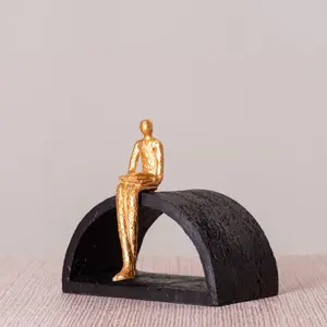 Sculpture circulaire en métal en aluminium de conception classique pour la prime de décoration de table de maison et de bureau - Product Image 2