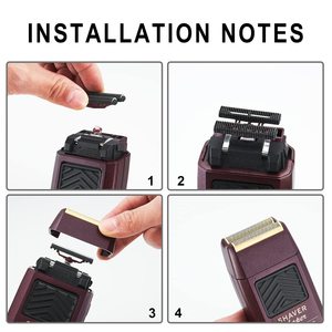 Lot de 2 Lames et Grilles de Rechange Professionnelles pour Rasoir Électrique, Rouge, Lavable, pour le Visage - Product Image 4