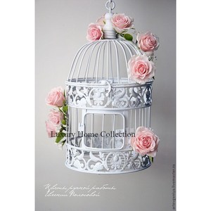 Jaula para mascotas hecha a mano de Metal con diseño Floral, casa y productos para mascotas, casa de alimentación para pájaros, alambre de hierro creativo de Metal hecho con revestimiento de Color blanco - Product Image 1