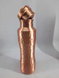 Elegant Classic Design Eco-Friendly Copper Ayurvedic Hammered Water <b>Bottle</b> with Customizable Logo and Shape - Product Image 4