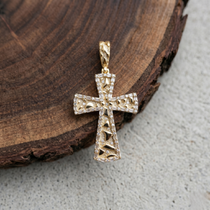 Collier pendentif croix Iced Out plaqué or avec pierres baguette, bijoux hip-hop, vente en gros, fabricant de pendentifs personnalisés, usine - Product Image 2