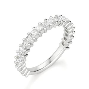 Bague de fiançailles et de mariage semi-éternelle en or rose 14 carats avec diamant de laboratoire taille princesse pour femme RITZIN - Product Image 4