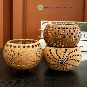 Bol rond en coquille de noix de coco fait main, écologique, décoration intérieure, utilisation domestique - Product Image 3
