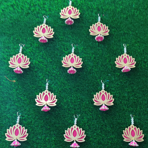 ที่แขวนรูปดอกบัวสำหรับตกแต่งบ้าน,ที่แขวนดอกบัวสำหรับตกแต่งบ้านงานขึ้นบ้านใหม่ฉากหลังสไตล์มงคลบัวสีชมพู - Product Image 5